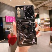 Voor Samsung Galaxy S21 + 5G Sliding Camera Cover Design Camouflage Series TPU + PC Beschermhoes (Zwart)