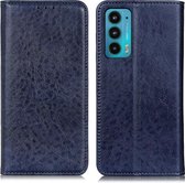 Voor Motorola Edge 20 Magnetische Crazy Horse Textuur Horizontale Flip Leather Case met Houder & Kaartsleuven & Portemonnee (Blauw)