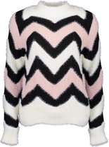 Blue Seven dames trui zwart/wit/roze - maat L