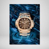 DEVICI Motiverende Wanddecoratie - Muurdecoratie - Patek Philippe Nautilus Gold - Canvas Wall Art Ingelijste Wanddecoratie Kantoor Ingelijste Kunstposters & Kunstprints