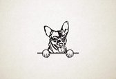 Chihuahua - hond met pootjes - S - 38x43cm - Zwart - wanddecoratie