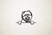Pomeraniaan - hond met pootjes - XS - 17x23cm - Zwart - wanddecoratie