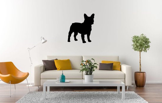 Bouledogue français - Silhouette chien - S - 50x45cm - Zwart - décoration murale