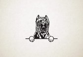 Cane Corso - hond met pootjes - M - 59x68cm - Zwart - wanddecoratie
