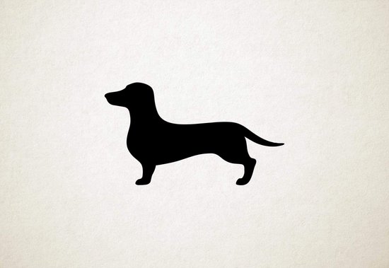 Dachshund - Silhouette hond - L - 56x99cm - Zwart - wanddecoratie