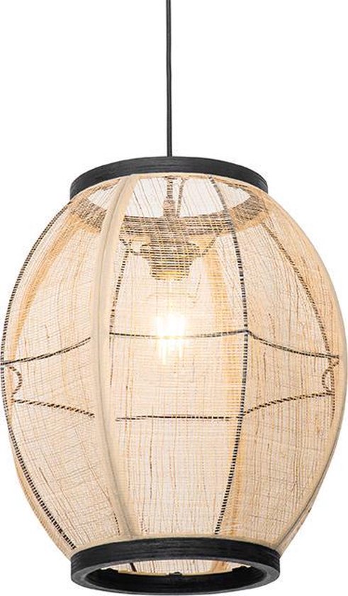 QAZQA rob - Oosterse Hanglamp - 1 lichts - Ø 35 cm - Bruin - Woonkamer | Slaapkamer | Keuken