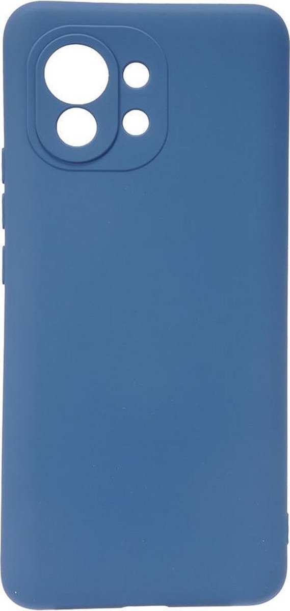 Shop4 - Xiaomi Mi 11 Hoesje - Zachte Back Case Mat Donker Blauw