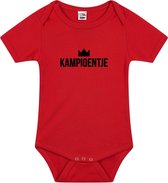 Kampioentje verkleed baby rompertje rood jongens en meisjes - Kraamcadeau -  EK / WK babykleding/outfit 68 (4-6 maanden)