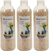 3x pakjes decoratie steentjes/kiezeltjes beige 1,5 kg - Aquarium bodembedekking