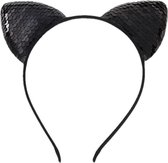 Prinses - Cat ears - Black - Prinsessenjurk - Verkleedkleding - Haarband - Accessoire
