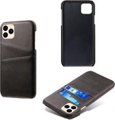 Dual Card Back Cover - iPhone 12 / 12 Pro Hoesje - Zwart