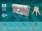 M&C Matrix Cilinderslot - 72x82 mm - Met 3 sleutels - SKG*** - Politiekeurmerk Veilig Wonen