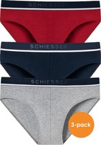 SCHIESSER 95/5 rioslips (3-pack) - grijs - blauw en rood - Maat: S