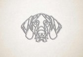 Line Art - Hond - German Pointer - XS - 21x30cm - Wit - geometrische wanddecoratie