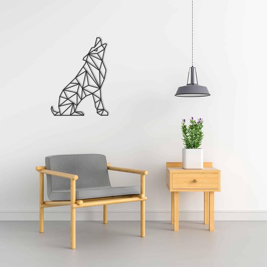 Line Art - Wolf 7 - S - 60x44cm - décoration murale géométrique