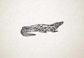 Line Art - Krokodil 2 - XS - 10x30cm - Zwart - geometrische wanddecoratie