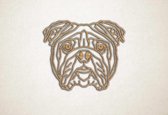 Line Art - Hond - Engelse Bulldog - XS - 25x30cm - Eiken - geometrische wanddecoratie