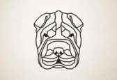 Line Art - Hond - Shar Pei - L - 98x82cm - Zwart - geometrische wanddecoratie