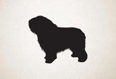 Silhouette hond - Polish Lowland Sheepdog - Poolse herdershond - M - 60x73cm - Zwart - wanddecoratie