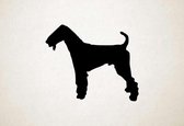 Silhouette hond - Airedale Terrier - XS - 24x29cm - Zwart - wanddecoratie