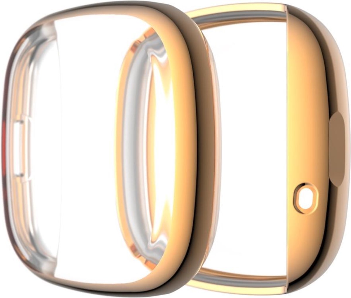 By Qubix - Geschikt voor fitbit Versa 3 / Sense Soft TPU case (volledig beschermd) - Rosé Goud
