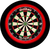 Dartbord Verlichting Voordeelpakket Super Deluxe + Blade 5 + Dartbordverlichting Deluxe XL(Zwart -Rood)