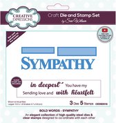 Creative Expressions Stans en Stempelset - 'sympathy' - 3 x stans en 5 x clear stamp