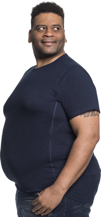 6XL 2pack T-shirt homme col rond bleu | T-shirt col rond grande taille | Tour de taille du ventre 154-161 cm | XXXXXXL