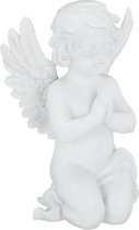 statue de jardin relaxdays ange - décoration de jardin - terrasse - décoration de balcon - ange - blanc