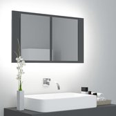 vidaXL Badkamerkast met spiegel en LED 80x12x45 cm grijs
