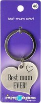 sleutelhanger Best Mum Ever 10 x 4 cm ijzer zilver