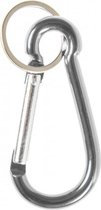 karabijnhaak sleutelhanger 8 cm zilver