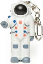 sleutelhanger astronaut led 3,5 x 6 cm wit