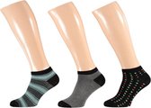 sneakersokken Fashion Bamboo heren zwart 3-pack mt 39 /42