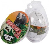 ei met groeiende dinosaurus jongens 6 cm wit