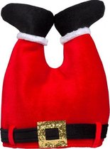 muts kerstbroek polyester rood/zwart one-size