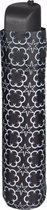 paraplu Mini ster/bloem 96 cm dames zwart/wit