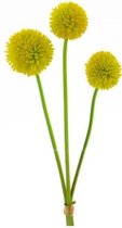 kunstplant Echinops 47 cm zijde geel 3 stuks