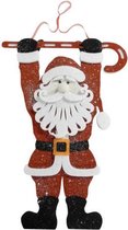 hangfiguur kerstman 70 x 51 cm rood/wit/zwart