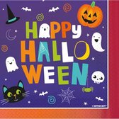 servetten Halloween junior 33 cm papier paars 16 stuks