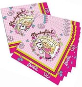 servetten Barbie 33 cm papier roze 20 stuks