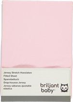 Briljant Baby - Jersey Hoeslaken ledikant - Licht roze 60 x 120 cm