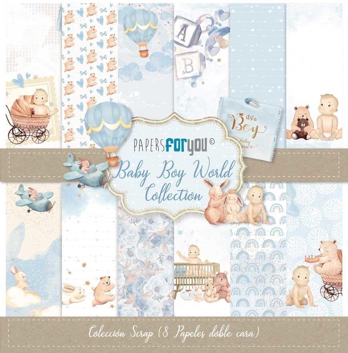 Baby Boy World 12x12 Inch Paper Pack (8pcs) (PFY-3460)