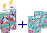 WC eend Floral fantasy toiletreiniger gel 2x750ml + 2x wc blokjes Limited Editon