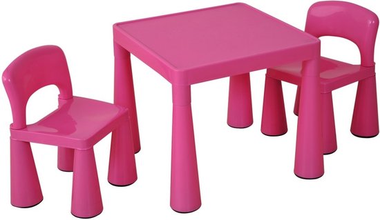 Roman Inleg vreugde Kindertafel en stoeltjes - Roze - 2 stoelen - Speeltafel | bol.com