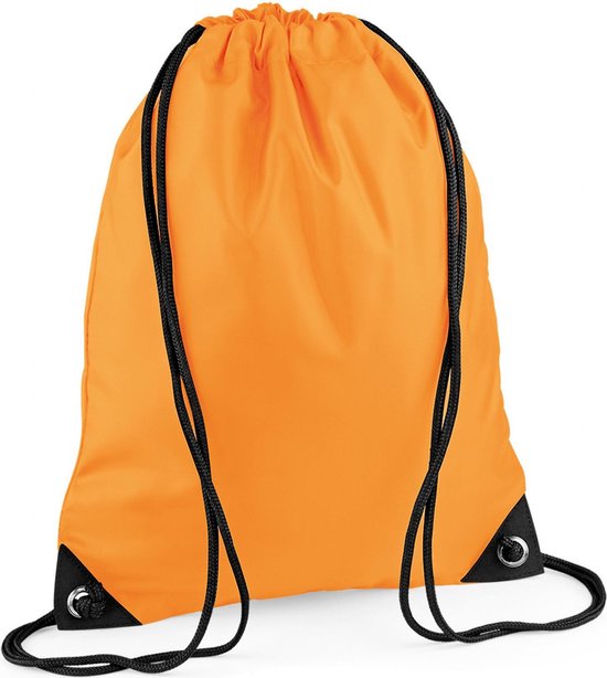 Nylon sport/zwemmen gymtas/ gymtasje met rijgkoord 45 x 34 cm - fluoriserend oranje - Kinder tasjes