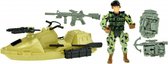 speelset Army soldaat met jetski 5-delig legergroen
