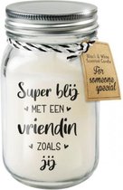 geurkaars Vriendin 13,5 cm wax/glas wit