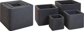 bloempottenset Cube 29 tot 59 cm kunststof antraciet
