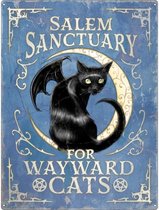 Grindstore Metalen wandbord Salem Sanctuary For Wayward Cats Blauw